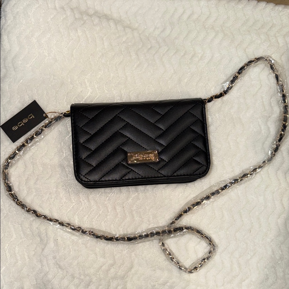 Bebe Black Chevron Crossbody Bag